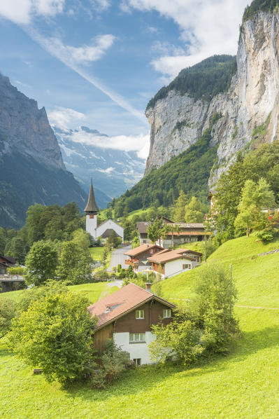 Village of Lauterbrunnen,Interlaken-Oberhasli administrative district, canton of Bern,Bernese Oberland, Switzerland.