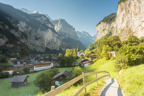 Village of Lauterbrunnen,Interlaken-Oberhasli administrative district, canton of Bern,Bernese Oberland, Switzerland.