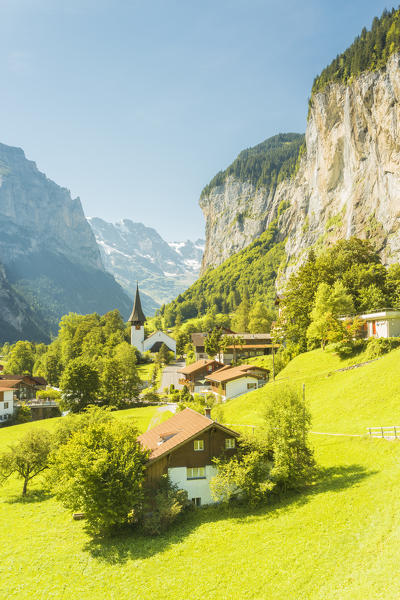 Village of Lauterbrunnen,Interlaken-Oberhasli administrative district, canton of Bern,Bernese Oberland, Switzerland.