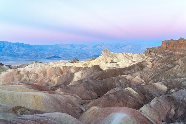 Sunrise at Zabriskie Point, Death Valley National Park, Inyo County, California, North America, USA