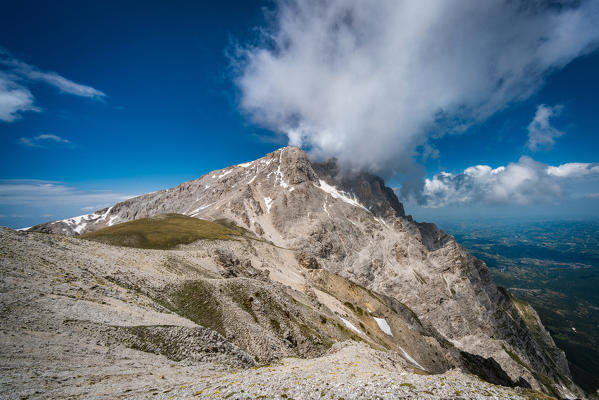 Gran Sasso d'Italia photographed by Mount Aquila, Campo Imperatore, L'Aquila province, Abruzzo, Italy, Europe