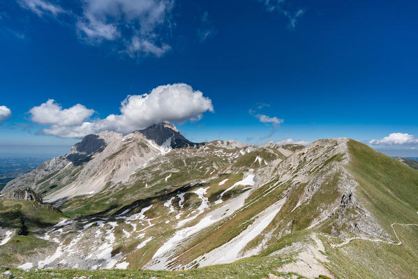 Gran Sasso d'italia photographed by Pizzo Cefalone, Campo Imperatore, L'Aquila province, Abruzzo, Italy, Europe