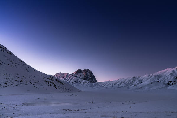 Sunset on Gran Sasso d'Italia, Campo Imperatore, Teramo province, Abruzzo, Italy, Europe