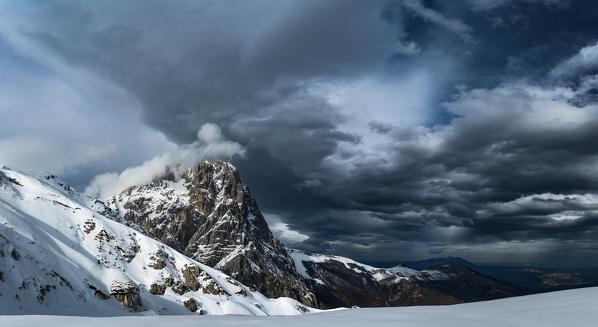 The Paretone of Gran Sasso after the storm from Vado di Corno, Campo Imperatore, L'Aquila province, Abruzzo, Italy, Europe