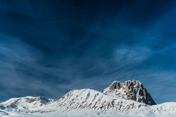 Mounts Portella and Aquila with the East Face of Gran Sasso, Campo Imperatore, L'Aquila province, Abruzzo, Italy, Europe