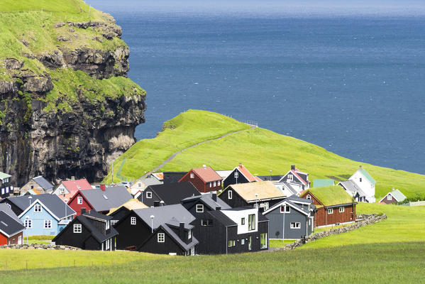 The village of Gjogv, Eysturoy island, Faroe Islands, Denmark, Europe