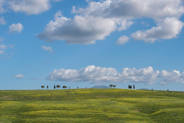 Clouds over hills of Tuscany, Siena district, Orcia valley, Tuscany, Italy
