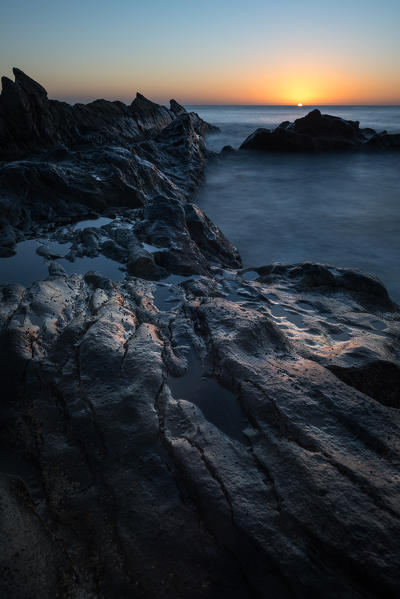 Rock cliff in Lanzarote, Canary island, Spain, Europe