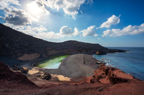 El Golfo, the green lagoon, Lanzarote, Canary island, Spain, Europe