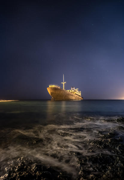 Shipwreck in Lanzarote, Canary island, Spain, Europe