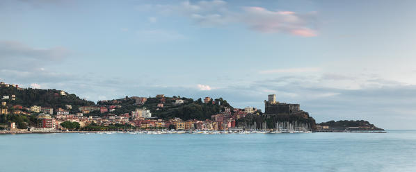 panormaic view of Lerici harbour, municipality of Lerici, La Spezia province, Liguria district, Italy, Europe