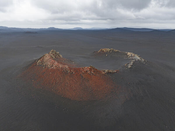 aerial view of the old volcano in Landmannalaugar area, Iceland, Europe
