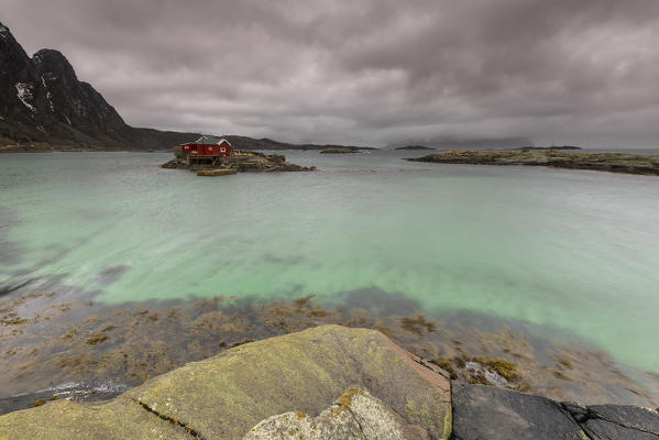 Rorbuer at Svolvaer, municipality of Vagan, Lofoten Island, Norway, Europe