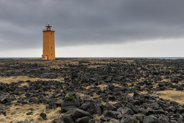 Selvogsviti lighthouse, Sudurland, south Iceland, Iceland, Europe.