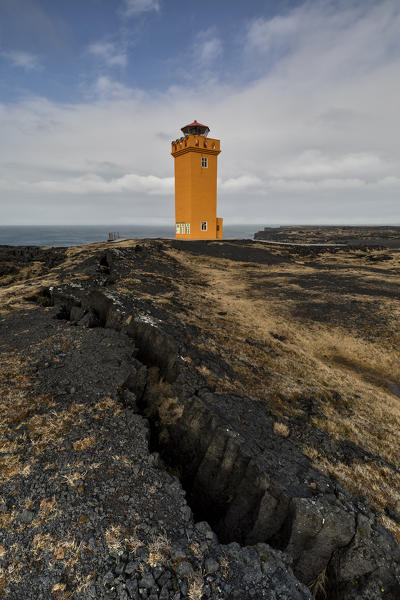 Svortuloft lighthouse, Vesturland, Western Iceland, Europe