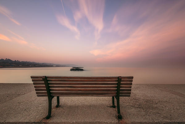 Fano sea at dusk, Pesaro Urbino province, Marche, Italy