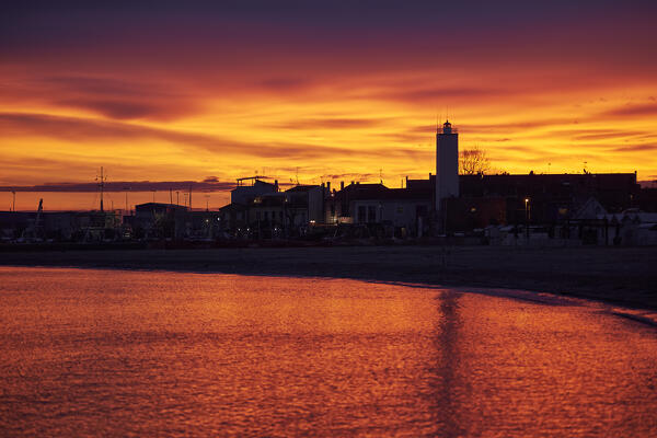 Fano coast at sunrise, Pesaro Urbino, Le Marche, Italy                       
