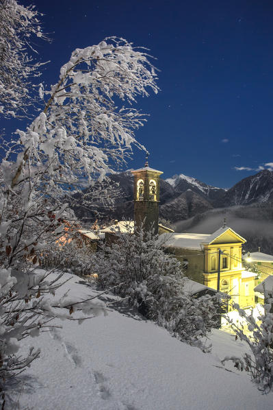 Cech, Cadelsasso by night, Valtellina, Lombardy, Italy