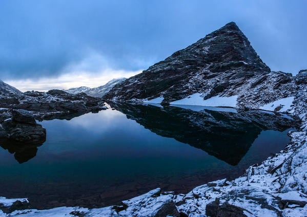 Reflection at Lei pass, Chiavenna valley, Lombardy, Italy