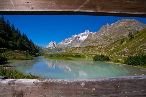 Aosta valley, Combal lake on the Veny valley, italy
