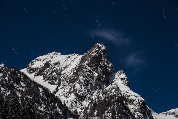 Masino valley, startrails at Boris peak, Lombardy, Italy