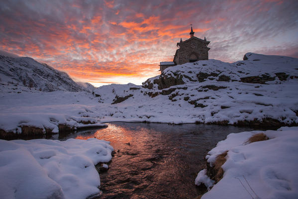 Church at Prabello village, Malenco valley, Lombardy, Italy