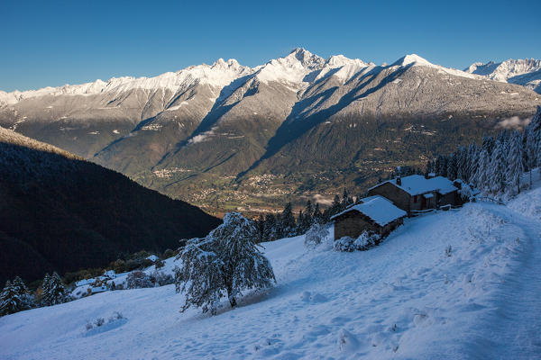 Valtellina, Orobie alps, San Salvatore village at Livrio valley, Lombardy, Italy
