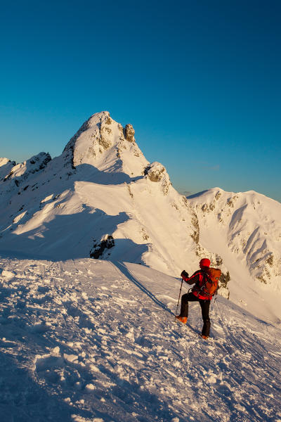 Gerola valley, sunset at Valletto mountain, Orobie alps, Lombardy, Italy