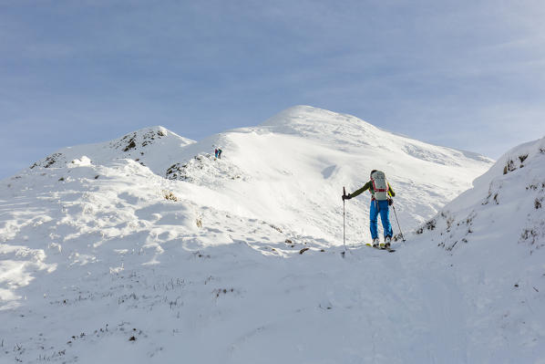 Ski mountaineer, Valgerola, Valtellina, province of Sondrio, Lombardy, Italy