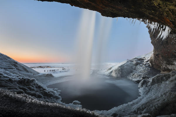 Sunset at Seljalandsfoss, Skógar, Iceland, Northern Europe 