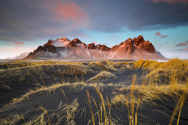 Vestrahorn at sunset, Stokksnes peninsula, Hofn, Austurland, Iceland , Northern Europe