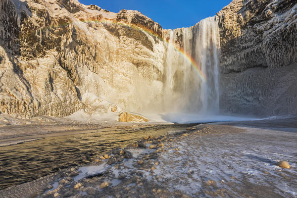 Rainbow at Skógafoss, Skógar, Iceland, Northern Europe 