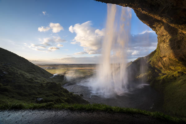 Sunset at Seljalandsfoss, Skógar, Iceland, Northern Europe 