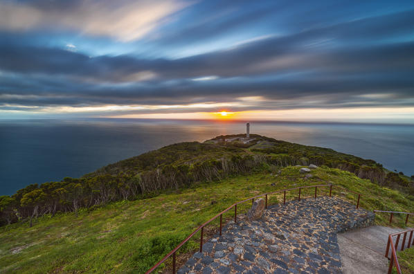 Sunset at Ponta Dos Rosais Lighthouse, Rosais, Velas, Sao Jorge, Azores, Portugal, Western Europe