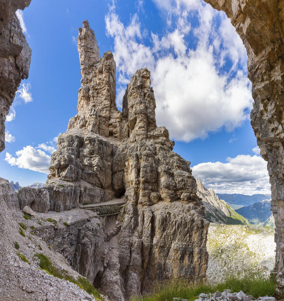 A stretch of paths of the Great War, Dobbiaco, Bolzano, Trentino Alto Adige, Italy, Western Europe