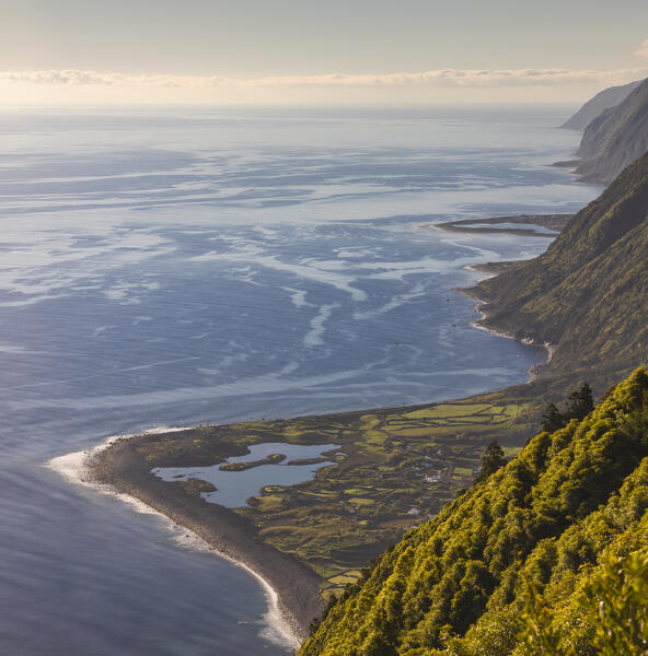 Sunrise at viewpoint of Faja dos Cubres, Calheta, Norte Pequeno, Sao Jorge, Azores, Portugal, Western Europe