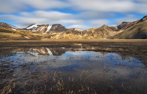 Colorful mountains of lLandmannalaugar during summer, Landmannalaugar, Highlands, Iceland, Northern Europe