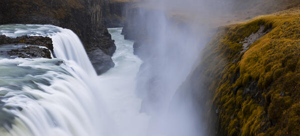 Gullfoss waterfall, Arnessysla, Hrunamannahreppur, Sudurland, Iceland, Northern Europe