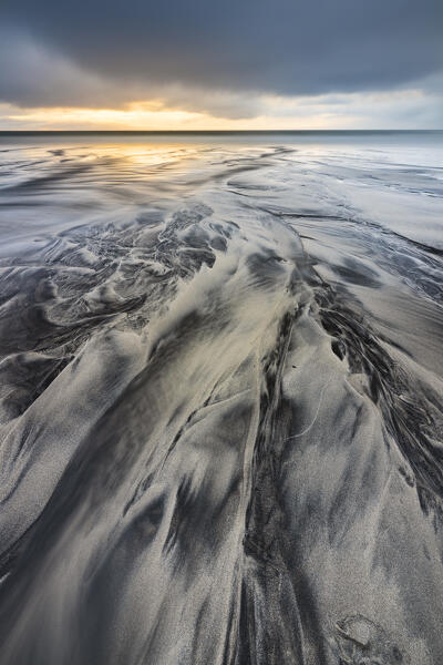 Stormy weather at Skagsanden beach, Flakstad, Flakstadoya, Nordland, Lofoten, Norway, Northern Europe
