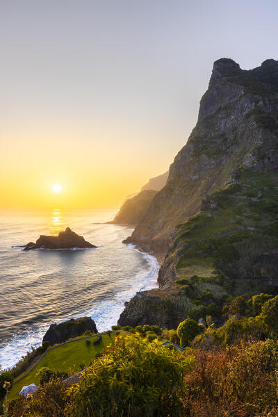 Sunrise from Miradouro Sao Cristovao during summer, Sao Vicente, Boaventura, Madeira, Portugal, Europe