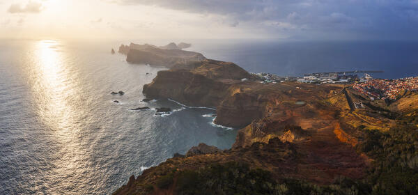 Aerial and panoramic view of Ponta do Sao Lourenco, Madeira, Portugal, Western Europe