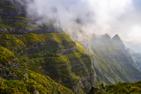 Elevated view from Lombo do Mouro, Serra de Agua, Madeira, Portugal, Europe