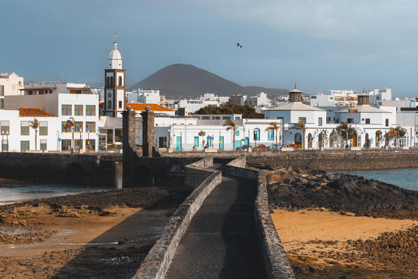 View of Arrecife and Parroquia de San Gines, Las Palmas, Lanzarote, Canary Islands, Macaronesia, Spain, Western Europe