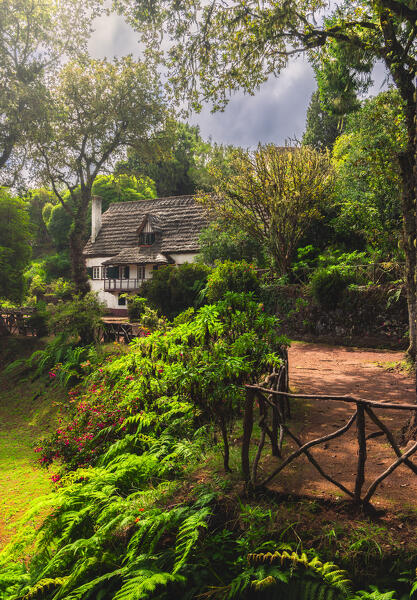 Cottage at the beginning of Levada do Caldeirao Verde, Sao Vicente, Parque Florestal das Queimadas, Levada do Caldeirao Verde, Madeira region, Portugal, Western Europe