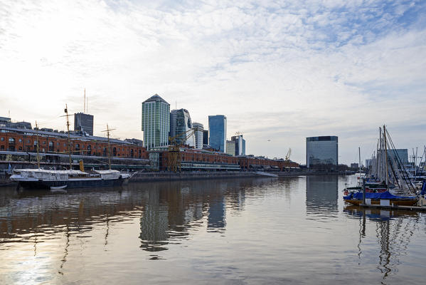 view of the docks of Puerto Madero, Buenos Aires, Argentina, South America