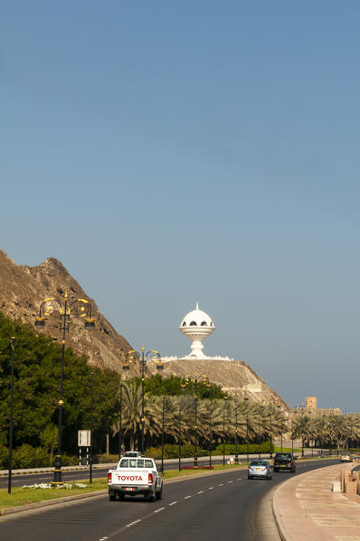 Observation tower in the shape of an Incense burner Incense burner the Riyam park, Muscat, Oman.