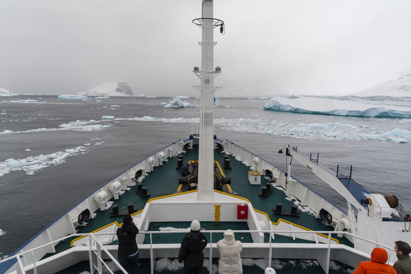 Plancius cruise ship, Herrera Channell, Antarctica.
