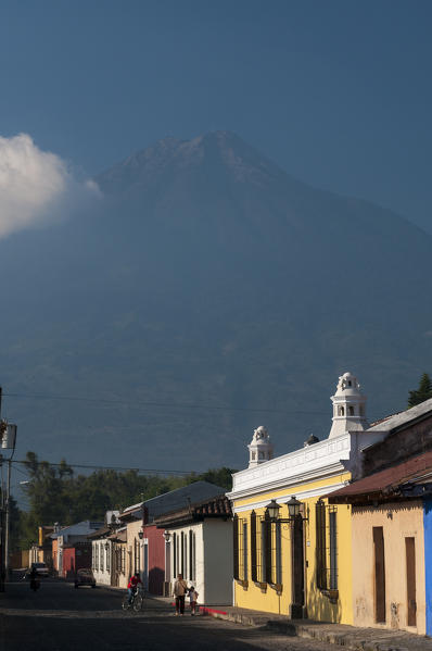 Colonial buildings and Volcan de Agua, Antigua, Guatemala.
