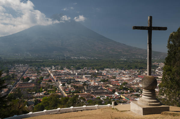 View of Antigua and Volcan de Agua, Guatemala.