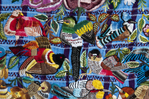 Textile detail, Santiago Atitlan, Lake Atitlan, Guatemala.